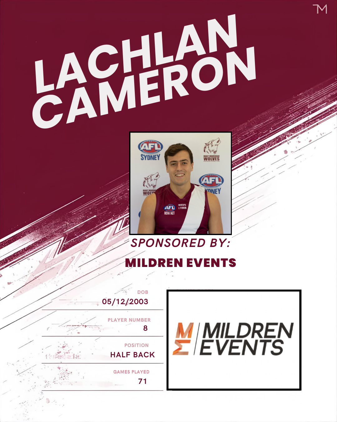 Lachlan Cameron Sponsored